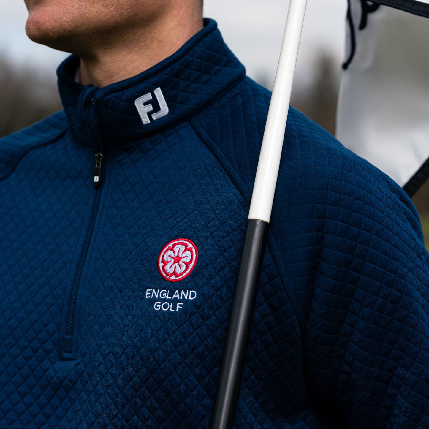 England Golf FJ 1/4 Zip Performance Pullover Jacquard