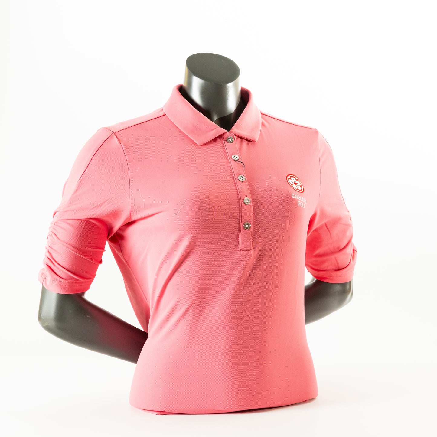 England Golf Womens Half Sleeve Ruched Polo