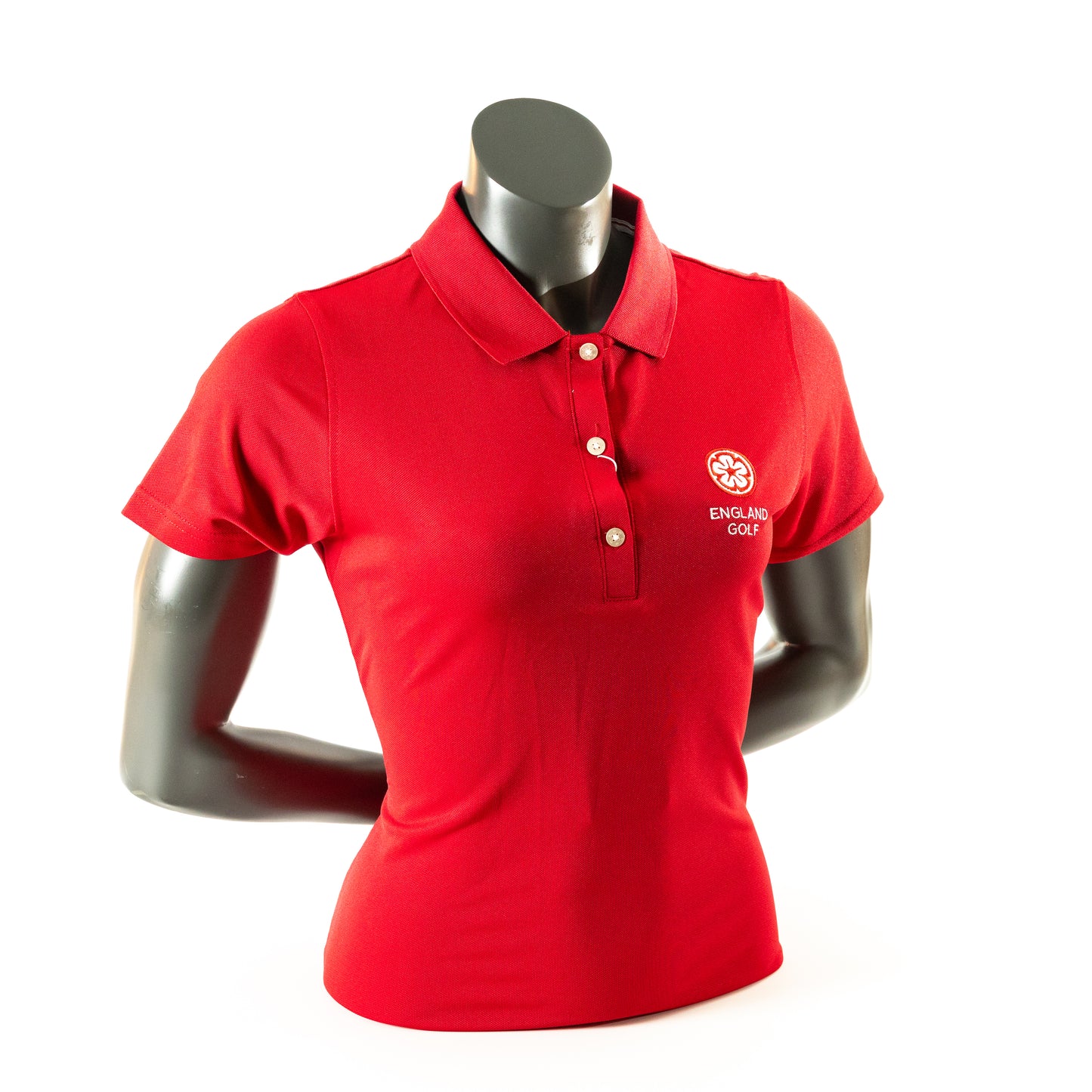 England Golf Womens FJ Performance Polo. Red