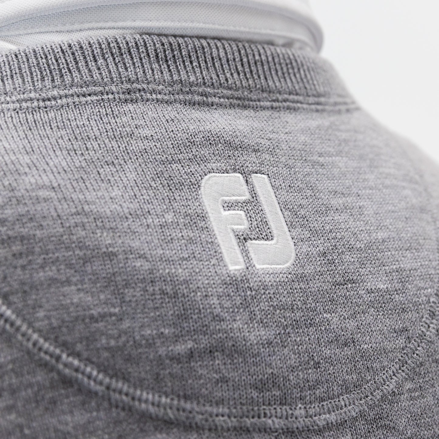 England Golf FJ Wool Blend V-Neck Pullover. Heather Grey