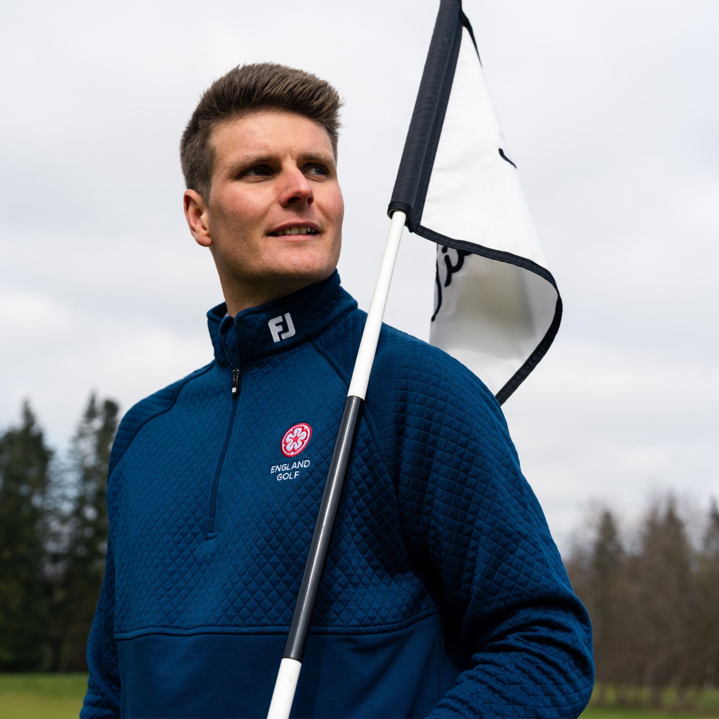 England Golf FJ 1/4 Zip Performance Pullover Jacquard