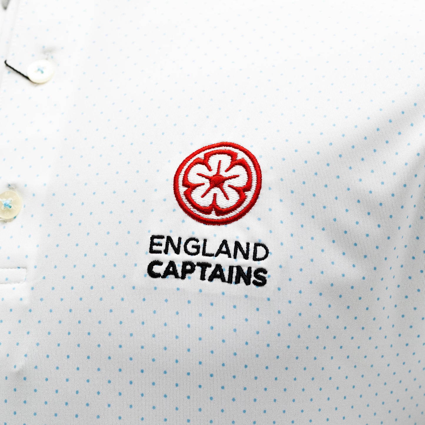 England Captains FJ ProDry Polo. White / Light Blue