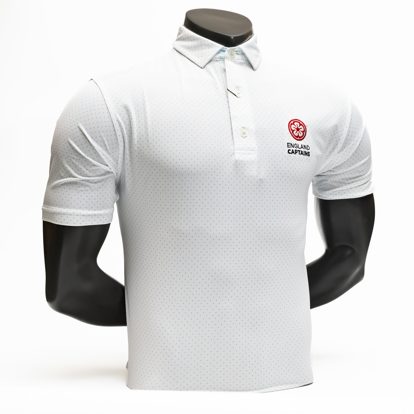 England Captains FJ ProDry Polo. White / Light Blue