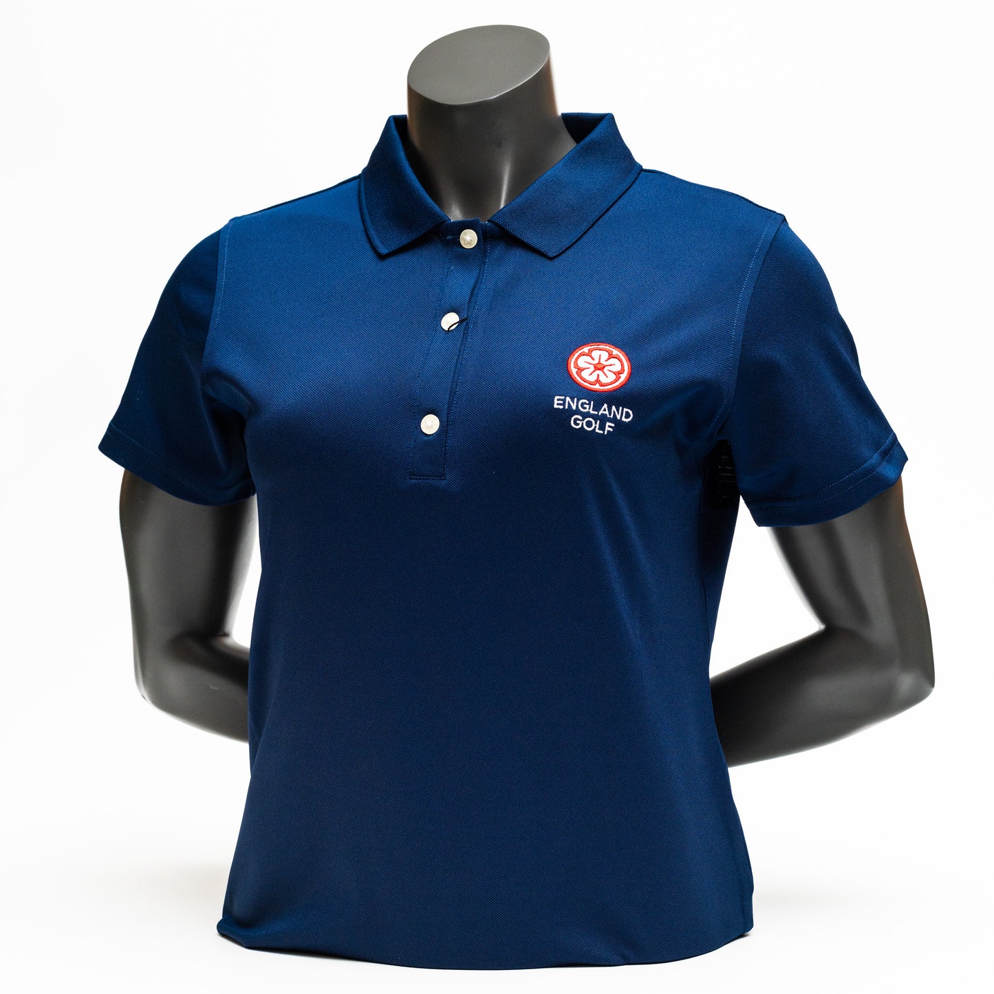 England Golf Womens FJ Performance Polo. Navy