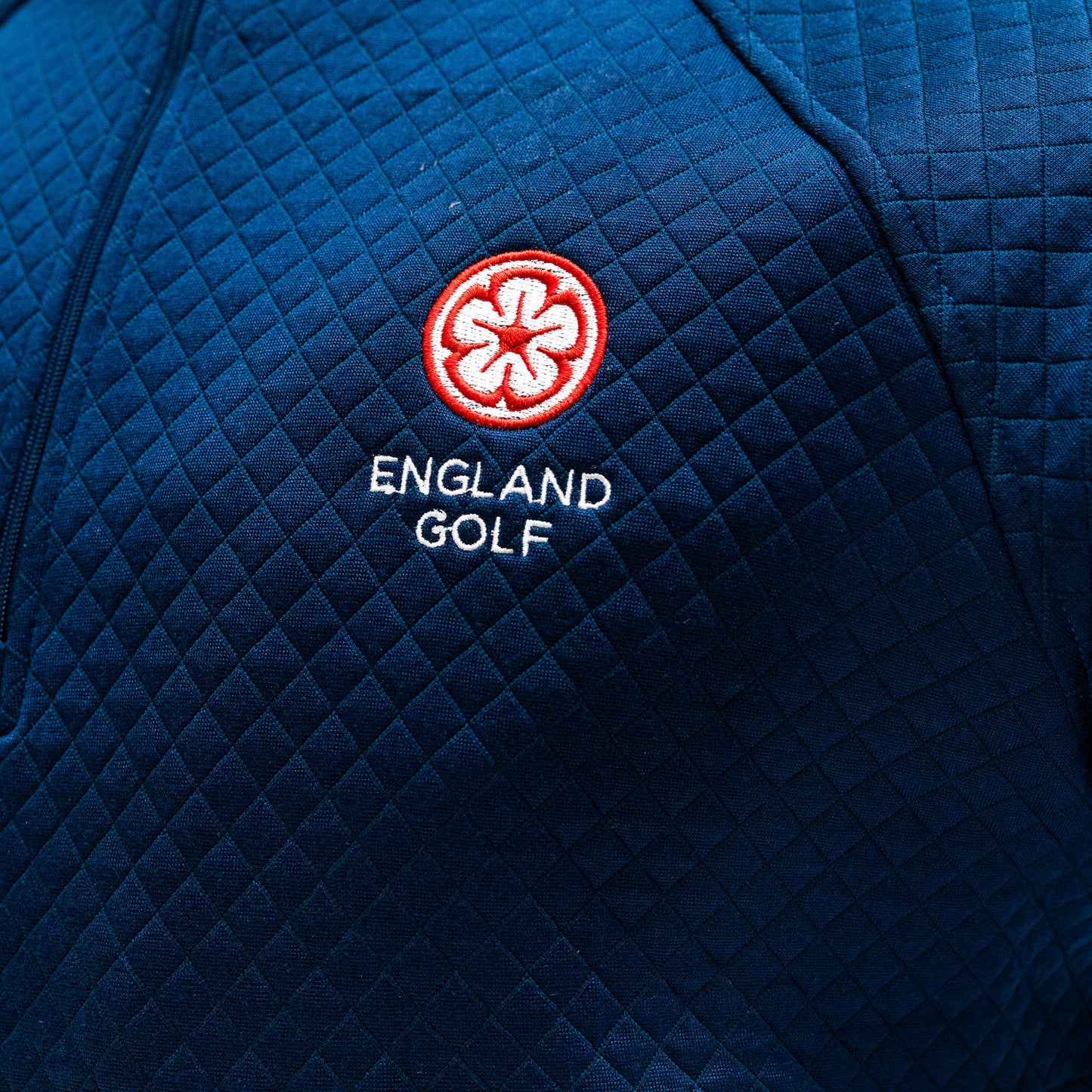 England Golf FJ 1/4 Zip Performance Pullover Jacquard. Navy