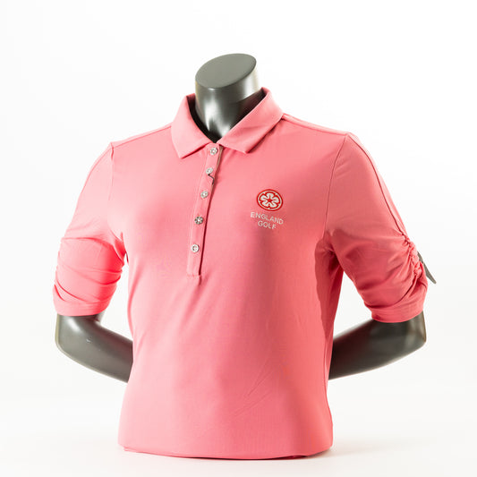 England Golf Womens Half Sleeve Ruched Polo