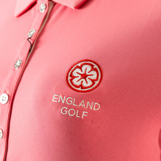 England Golf Womens Half Sleeve Ruched Polo