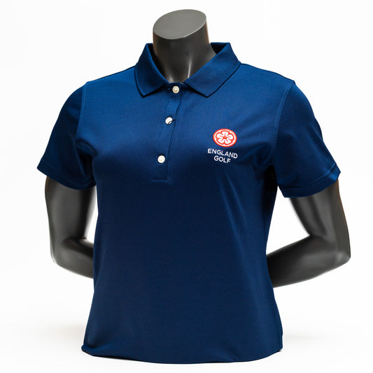 England Golf Womens FJ Performance Polo. Navy