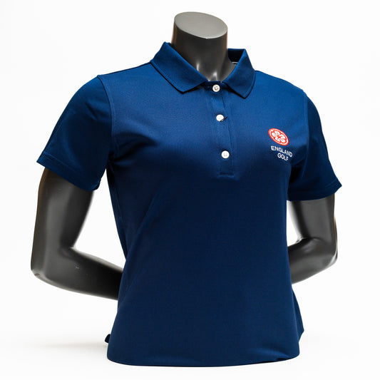 England Golf Womens FJ Performance Polo. Navy