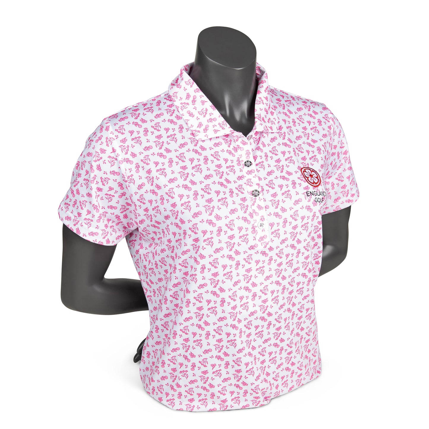 England Golf Womens FJ Polo Floral Print Lisle