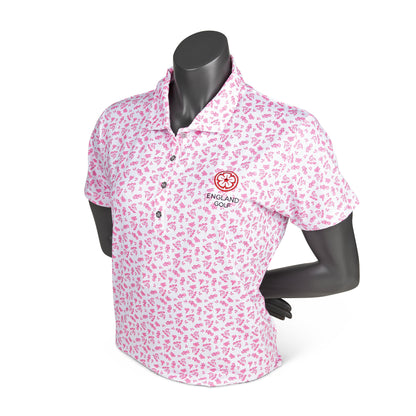 England Golf Womens FJ Polo Floral Print Lisle