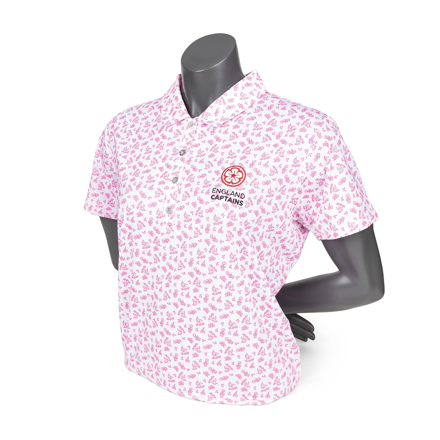 England Captains Womens FJ Polo Floral Print Lisle